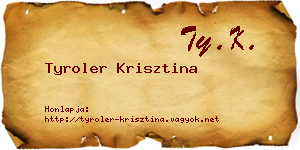 Tyroler Krisztina névjegykártya